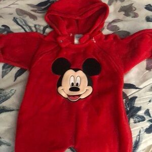 Disney Red Mickey Mouse Footie One Piece